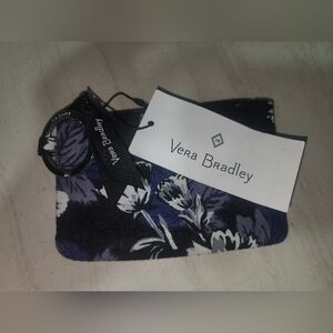 NWT Vera Bradley Zip ID Coin Keychain Case Holder Bag Charm Frosted Floral Print